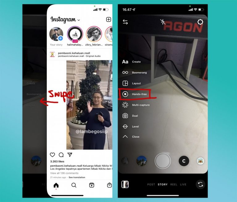 Story ig dengan timer