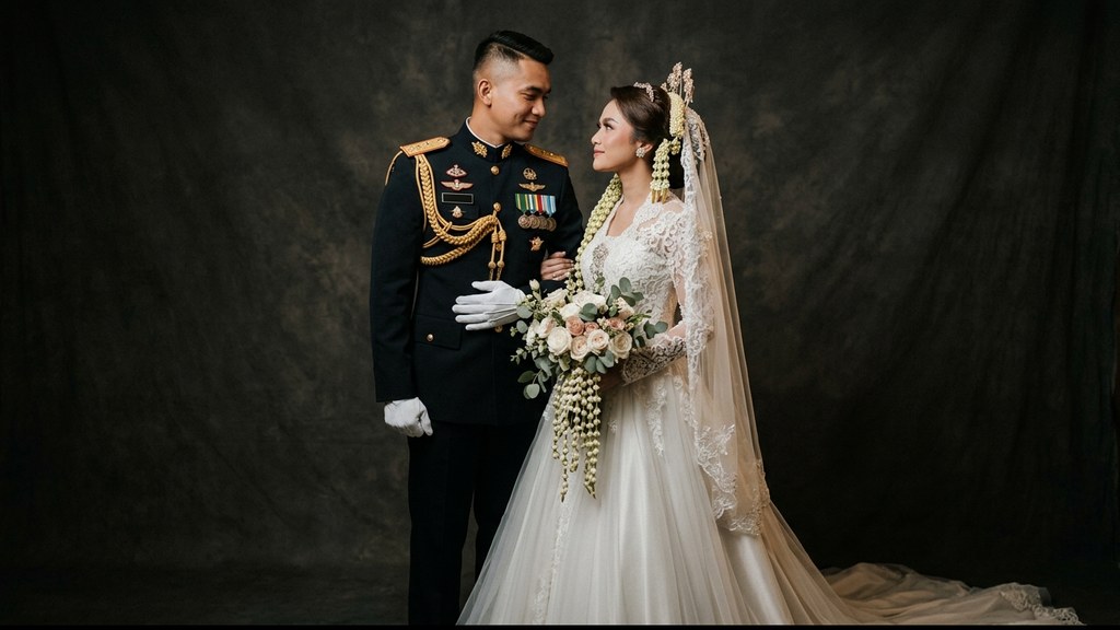 Inspirasi konsep foto prewedding tema profesi berseragam yang gagah
